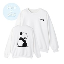 Womens mens panda sweatshirt, white, sand, gray, blue, pink, S, M, L, XL... - £55.08 GBP