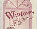 Windows at Rend Lake Resort Restaurant Menu Whittington, Illinois 1999 - $18.81