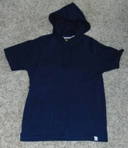 Mens Shirt Free Planet Blue Hooded Short Sleeve Casual-size L - £17.12 GBP