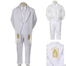 Baby Christening Baptism/scarf Suit/6 pcs/ Size: S to 4T-GOLD Virgin Marry - £39.95 GBP