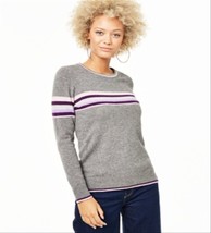 NEW CHARTERS CLUB GRAY PINK STRIPES  100% CASHMERE   SWEATER SIZE  XL $179 - £69.58 GBP