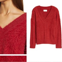 Lucky Brand V-Neck Eyelash Sweater in Winery, Size X-Large - £37.18 GBP