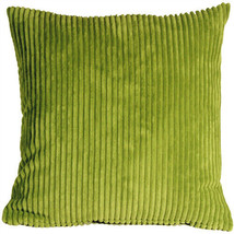 Wide Wale Corduroy 18x18 Green Throw Pillow, Complete with Pillow Insert - $41.95