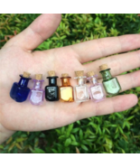 9pcs Mini Glass Color Bottles with Cork Stopper Wishing Bottles Gift Pen... - $9.89