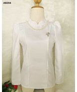 Thai Traditional Dresses Women Shirt Linen Blend Fashion Beautiful Good ... - £78.66 GBP