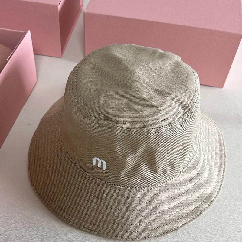 Fashion Spring Autumn Bucket Hats Women Man Panama Caps Unisex Letter Embroidery - £30.29 GBP