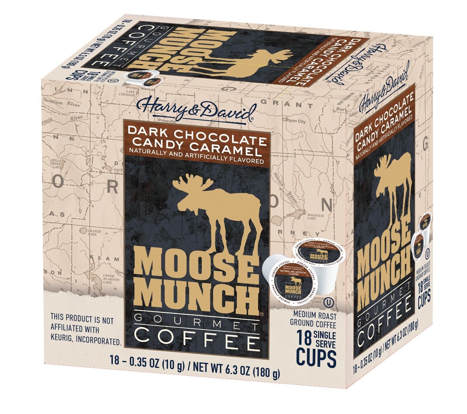 Moose Munch by Harry &amp; David, Dark Chocolate Candy Caramel, 18 Single Se... - $14.99