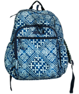 Vera Bradley Cuban Tiles Blue College Work Laptop Backpack 16 x 14 x 8 -... - $44.62 CAD