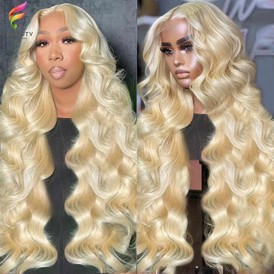 13x6 Transparent Lace Frontal Wigs 613 Honey Blonde Body Wave Lace Front Wigs  - £70.78 GBP+