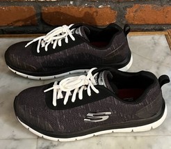 Skechers Womens Comfort Flex 77217 Slip Resistant Work Shoes Size 9 Black White - £23.77 GBP