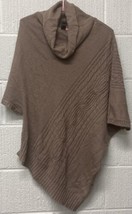 Vintage Taupe asymmetrical Pullover sweater cowl neck dolman sleeves Juniors L - £12.68 GBP