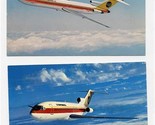 2 Continental Airlines Boeing 727 Trijet In Flight Postcards - $17.82