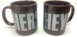 Hershey’s Chocolate Ceramic Coffee Chocolate Mugs Logo Brown Set of 2 Cl... - $11.58