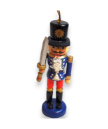 Vintage Hand-Painted Wooden Nutcracker Ornament 4&quot; - Bearded Sword Bearer - $102.21 MXN