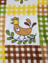 Vtg Hand Towel Chicken Terry cloth Fringe Cotton Blend  - £10.27 GBP