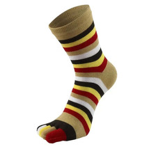 Rainbow Striped Pattern Toe Socks (Adult Medium) - Brown Accent - £3.10 GBP