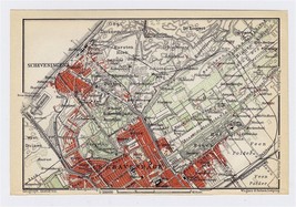 1910 Antique Map Of Vicinity Of The Hague Scheveningen Holland Netherlands - £19.62 GBP