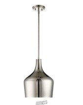 Luminosa Indoor Adjustable 1-Light Silver Mini Pendant Soft Brass Metal Shade - £45.55 GBP