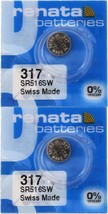 Renata 317 SR516SW Batteries - 1.55V Silver Oxide 317 Watch Battery (2 Count) - £11.98 GBP