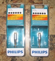 (2) Philips 6 Foot S-Video Cable, 500 Series, Model #SWV3502S/27 - NEW - £3.89 GBP