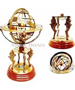 Nautical Brass Sphere Engraved Armillary 18&quot; Antique Vintage Astrolabe C... - £145.55 GBP