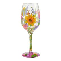 Lolita Wine Glass Wine in the Garden 15 o.z. 9" High Gift Boxed w Recipe Woman image 2