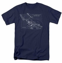 Classic Star Trek Enterprise Blue Prints Diagram Cut-Away T-Shirt MEDIUM... - $20.31