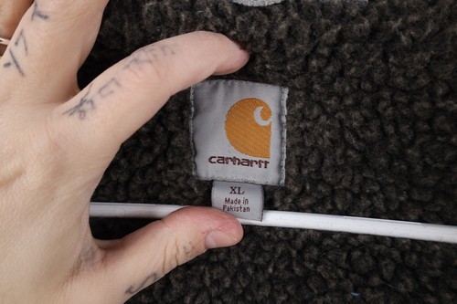 Vtg Y2K Carhartt Mens XL Heavy Deep Pile Fleece Lined Hoodie Sweatshirt Jacket Item image 13