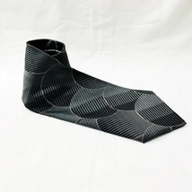 Andrew Fezza Tie Silk Geometric Jacquard Print Necktie Vintage Retro - £13.39 GBP