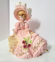 Josef Pink Dress GARDEN TRYST Roses Love Makes the World Go Round 8&quot; Tal... - $118.59