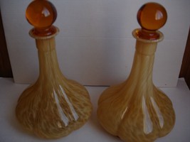 Pair of  Pumpkin Melon Shaped Spatter Perfume Bottles - $35.02