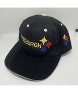 PITTSBURGH STEELERS BLACK CAP ADJUSTABLE STRAP ONE SIZE Fits All - $12.35