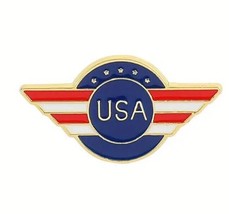 USA Wings American Flag Stars &amp; Stripes - Metal Enamel Pin - New 4th Of July Pin - £4.71 GBP