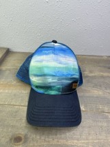 PrAna Trucker Hat Unisex Mesh Green Blue And Gray Adjustable Snap Back - $18.80