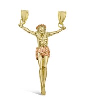 Authenticity Guarantee 
Jesus Body Crucifix Two Bail Pendant Real 10k Gold 3D... - £864.16 GBP