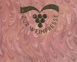 Zur Weinpresse Menu and Business Cards St Leonharder Villach Landskron A... - $47.52