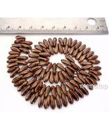 50 3 x 11 mm Czech Glass Dagger Beads: Dark Bronze - £2.50 GBP