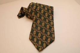 Men&#39;s Silk Neck Tie THE MET Metropolitan Museum of Art Green gold 58&quot; 4&quot;... - $15.81