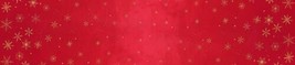 Cotton Gold Metallic Ombre Snowflakes on Red Fabric Print by the Yard D500.57 - £12.61 GBP