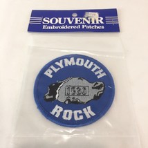 New Vintage Patch Badge Travel Souvenir PLYMOUTH ROCK  Sew On Emblem MA ... - £17.20 GBP