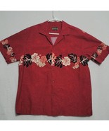 PALI COLLECTION Mens Hawaiian Shirt Sz L Large Red Short Sleeve Floral H... - £25.82 GBP