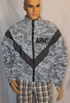 NWOT IPFU ARMY JACKET GRAY CAMO NYLON WINDBREAKER MENS MEDIUM SHORT FULL... - £20.36 GBP