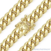 13mm Miami Cuban Link .925 Sterling Silver 14k Yellow Gold-Plated Chain Bracelet - £243.43 GBP+