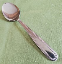  Gibson Stainless Unknown Pattern Soup Spoon 6 3/4&quot; China Glossy Bead Handle - £4.52 GBP