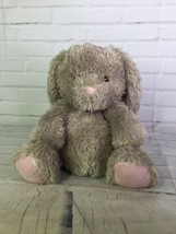 Jellycat Pudge Bunny Rabbit Sitting Gray Pink Nose Feet Plush Stuffed Animal Toy - £30.15 GBP