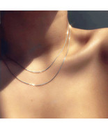 Wind Choker Soft Snake Bone Chain Double Layer Twin Simple Design Necklace - $9.99