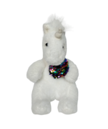 Aurora White Unicorn Holding Sequin Reversible Heart Plush Stuffed Anima... - £16.42 GBP