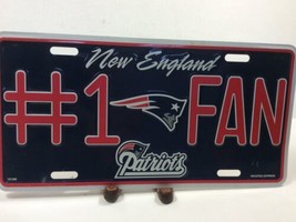 New England Patriots #1 Fan NFL Metal License Plate Tag - $28.79