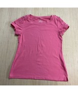 Talbots Petites Coral Pink Stretch Weekend Tee Size PM Buttons Shoulders... - $18.59 CAD