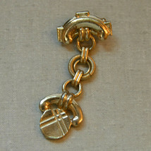 Vintage articulated moves gold tone drop dangle anchor brooch pin - $9.89